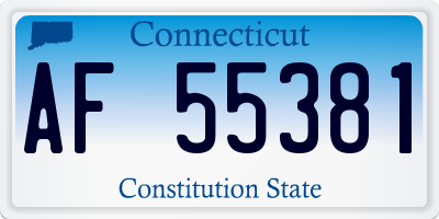 CT license plate AF55381