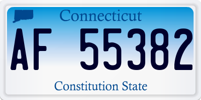 CT license plate AF55382