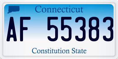 CT license plate AF55383