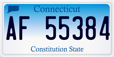CT license plate AF55384