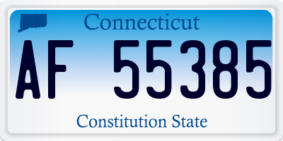 CT license plate AF55385