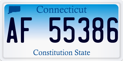 CT license plate AF55386