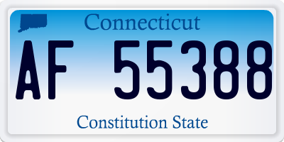 CT license plate AF55388