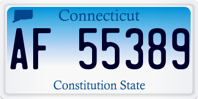 CT license plate AF55389