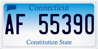 CT license plate AF55390