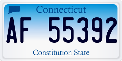 CT license plate AF55392