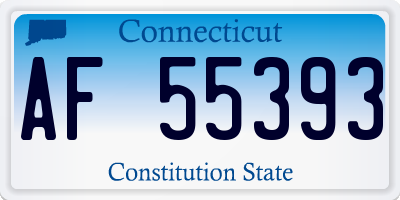 CT license plate AF55393