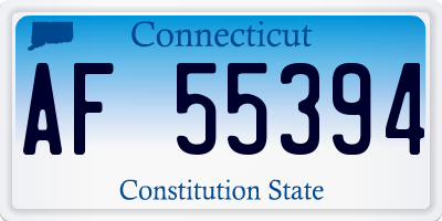 CT license plate AF55394