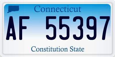 CT license plate AF55397