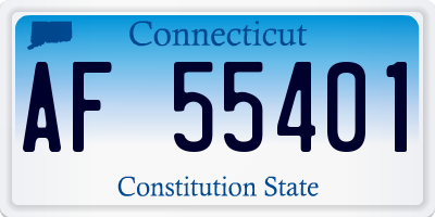 CT license plate AF55401