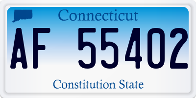CT license plate AF55402