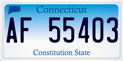 CT license plate AF55403