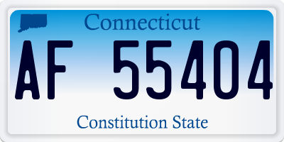 CT license plate AF55404