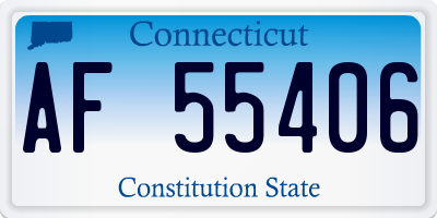 CT license plate AF55406