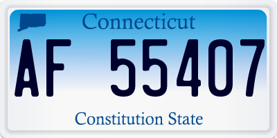 CT license plate AF55407