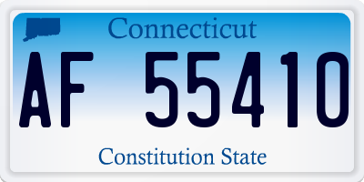CT license plate AF55410