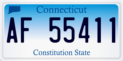 CT license plate AF55411