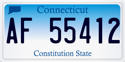 CT license plate AF55412