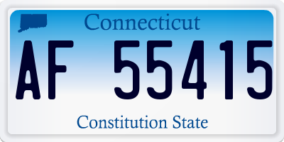 CT license plate AF55415