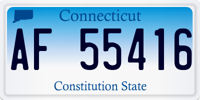 CT license plate AF55416