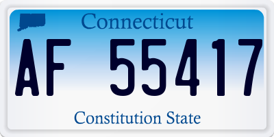 CT license plate AF55417