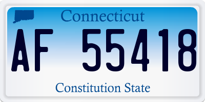 CT license plate AF55418