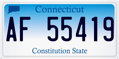 CT license plate AF55419