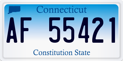 CT license plate AF55421