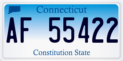CT license plate AF55422