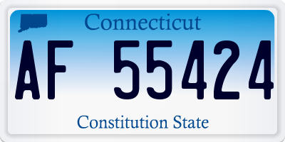 CT license plate AF55424