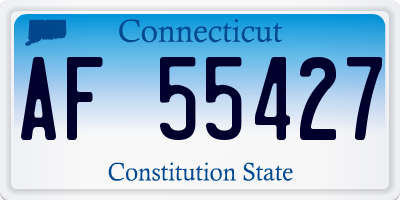CT license plate AF55427