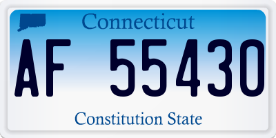 CT license plate AF55430