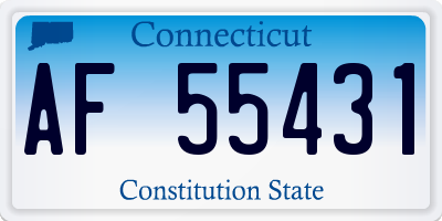 CT license plate AF55431