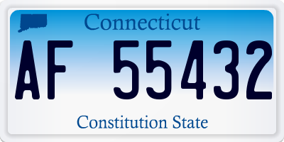 CT license plate AF55432