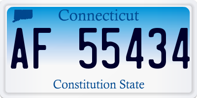 CT license plate AF55434