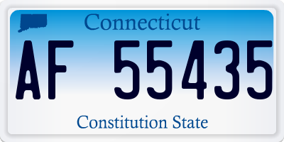CT license plate AF55435
