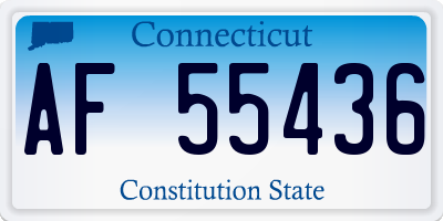 CT license plate AF55436