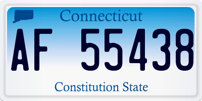 CT license plate AF55438