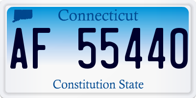 CT license plate AF55440