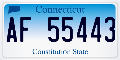 CT license plate AF55443