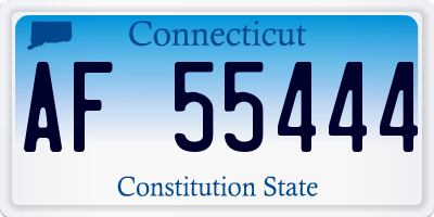 CT license plate AF55444