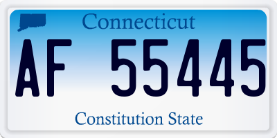 CT license plate AF55445