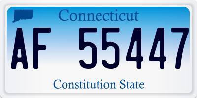CT license plate AF55447