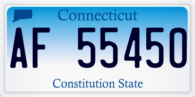 CT license plate AF55450