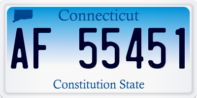 CT license plate AF55451