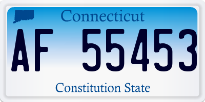 CT license plate AF55453