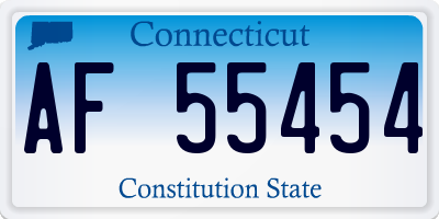 CT license plate AF55454