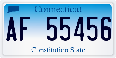 CT license plate AF55456