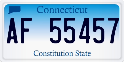 CT license plate AF55457