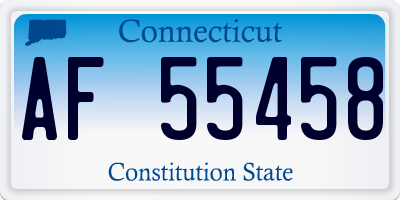 CT license plate AF55458